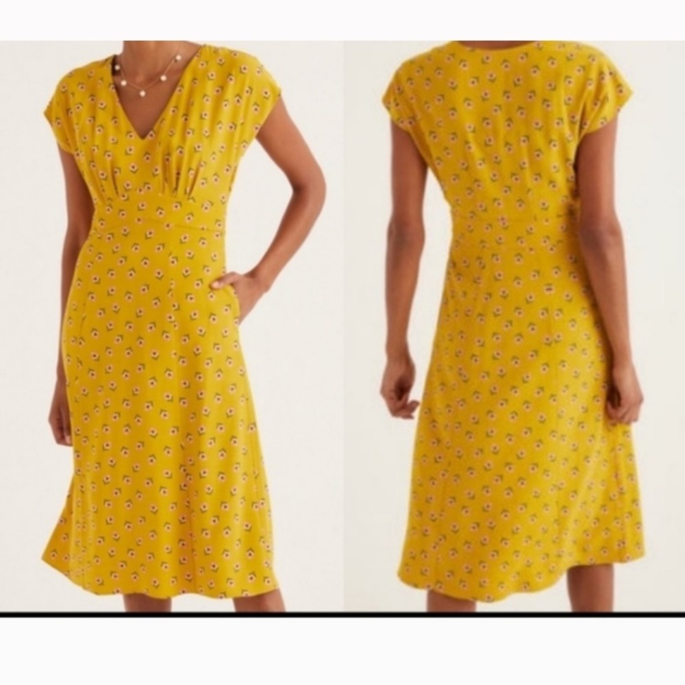 Boden Yellow Floral Rosemarie Dress - Picture 7 of 12